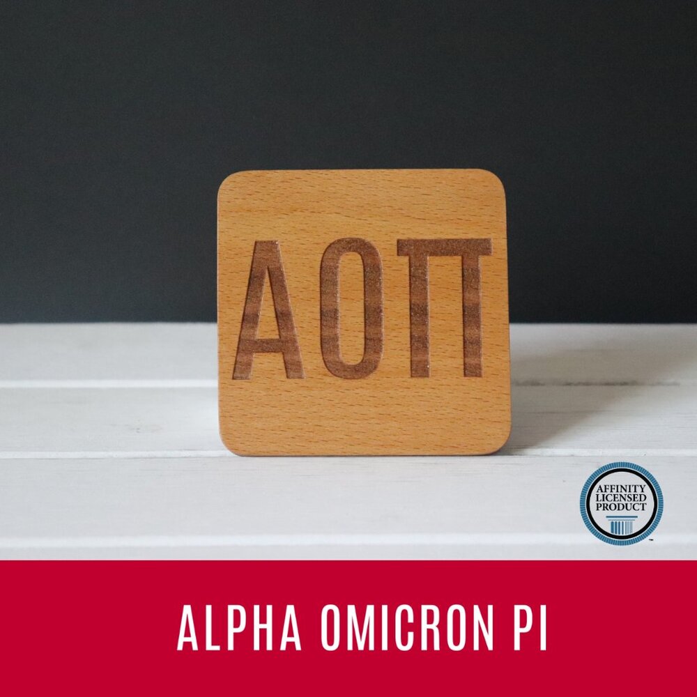 Alpha Omicron Pi Greek Letters (Set of 4 Coasters)